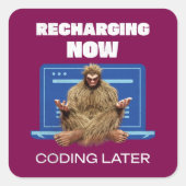 BigFoot Programmer Coder Software Developer Vierkante Sticker (Voorkant)