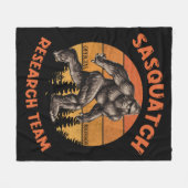Bigfoot Research Team Retro  Sasquatch Fleece Deken (Voorkant (Horizontaal))