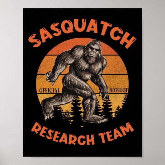 Bigfoot Research Team Retro  Sasquatch Poster (Voorkant)