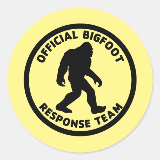 Bigfoot Response Team Ronde Sticker (Voorkant)