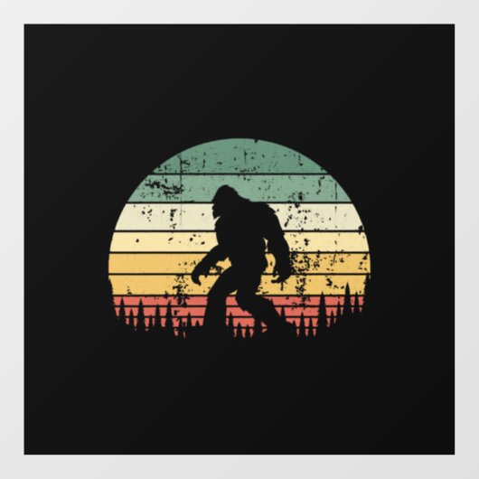 Bigfoot Retro Sunset Gift Raamsticker (Vel)