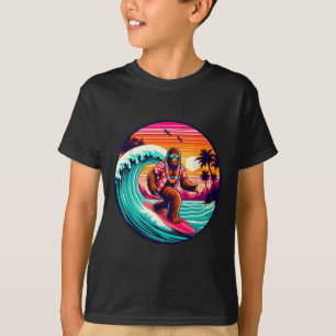 Bigfoot Retro Surfen Tropische Sasquatch Surfering T-shirt