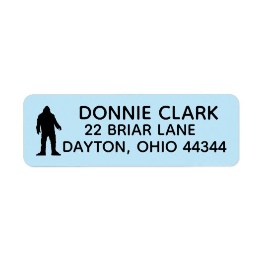 BIGFOOT RETURN ADDRESS LABELS (Voorkant)