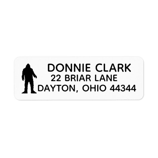 BIGFOOT RETURN ADDRESS LABELS (Voorkant)