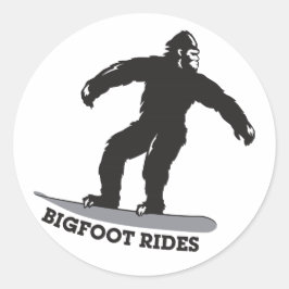 Bigfoot Rides! Ronde Sticker