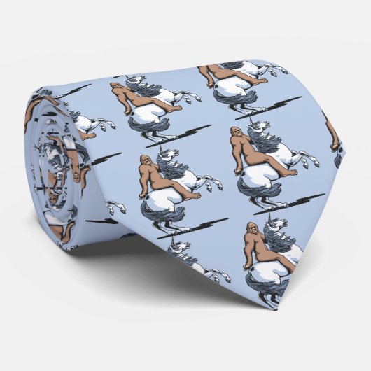 Bigfoot Riding a Unicorn Stropdas (Opgerold)