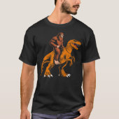 Bigfoot riding dinosaur kids sasquatch riding t re t-shirt (Voorkant)