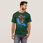 Bigfoot Riding Dinosaur T-rex 4 juli T-shirt (Voorkant volledig)
