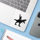 Bigfoot Riding T-Rex Sticker (Laptop met iPhone)