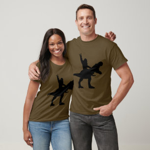 Bigfoot Riding T-Rex T-shirt