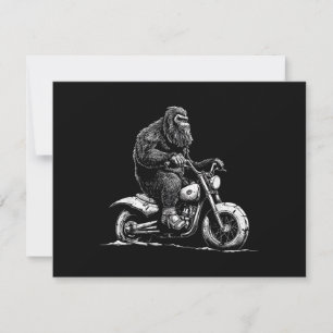 Bigfoot Rijden op een motorfiets Funny Sasquatch M