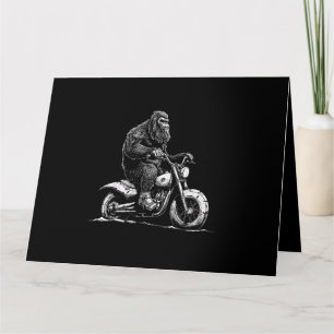 Bigfoot Rijden op een motorfiets Funny Sasquatch M Kaart