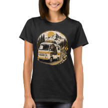 Bigfoot rijdt camperbus vintage roadtrip