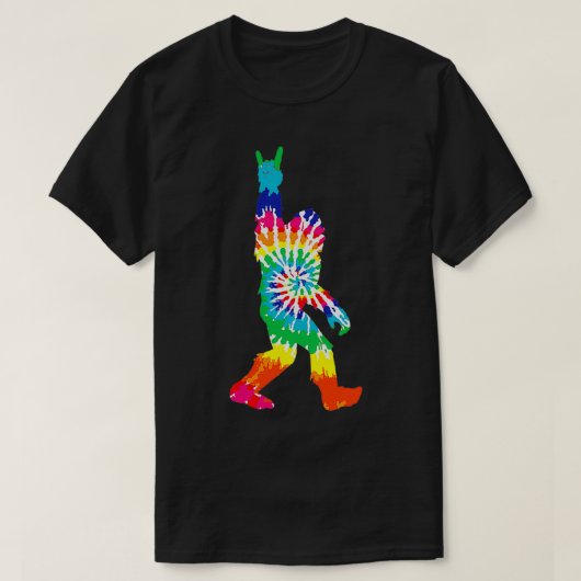 Bigfoot Rock en Roll Tie Dye Sasquatch Believer T-shirt (Design voorkant)