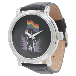 Bigfoot Rock On LGBTQ Progressieve Nieuwe Pride-vl Horloge