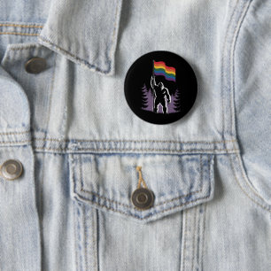 Bigfoot Rock On LGBTQ Progressieve Nieuwe Pride-vl Ronde Button 5,7 Cm