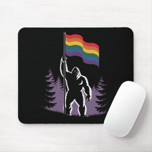 Bigfoot Rock on LGBTQ Progressive New Pride Flag Muismat (Met muis)