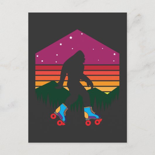 Bigfoot Rollerblade Rollerskate Skater Briefkaart (Voorkant)