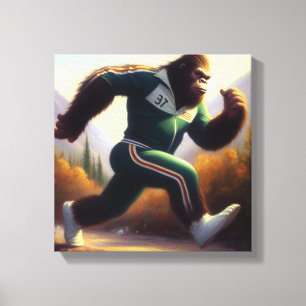 Bigfoot Running Canvas Afdruk