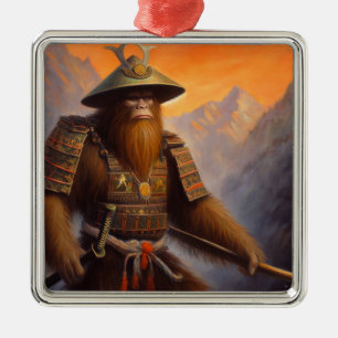Bigfoot Samurai Metalen Ornament