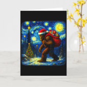 Bigfoot Santa Christmas Starry Night Sasquatch Van Kaart (Gele Bloem)
