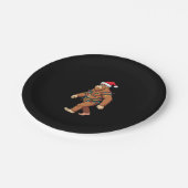 Bigfoot Santa Christmas Tree Lights Xmas Boys Men Papieren Bordje (Gekanteld)