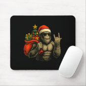 Bigfoot Santa Christmas Tree Rock On Funny Xmas Sa Muismat (Met muis)