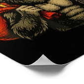 Bigfoot Santa Christmas Tree Rock On Funny Xmas Sa Poster (Hoek)