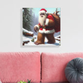 Bigfoot Santa Claus Canvas Afdruk (Insitu (Woonkamer))