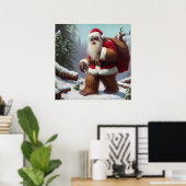 Bigfoot Santa Claus Poster (Thuiskantoor)