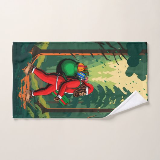 Bigfoot Santa Claus zak van geschenken Bad Handdoek (Handdoek)