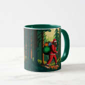 Bigfoot Santa Forest leveren Cadeaus Grappig Mok (Voorkant rechts)