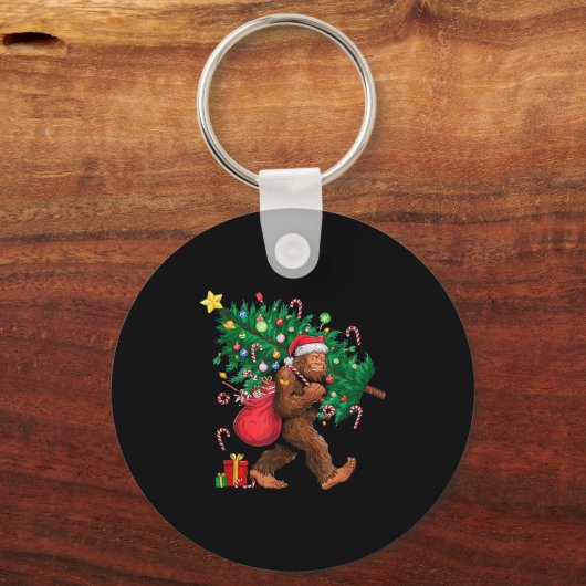 Bigfoot Santa Most Wonderful Christmas Tree Lights Sleutelhanger (Voorkant)