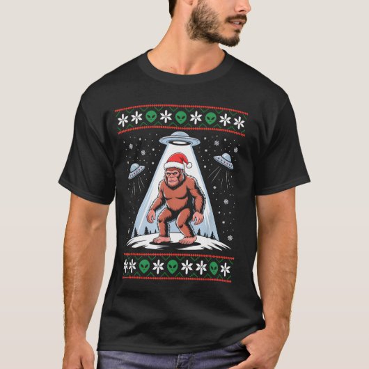 Bigfoot Santa Ufo Alien Funny Ugly Christmas Sweat (Devant)