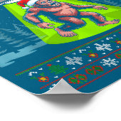 Bigfoot Santa Ufo Sasquatch Funny Ugly Christmas S Poster (Hoek)