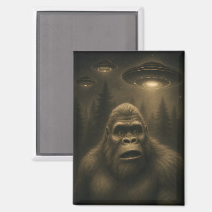 Bigfoot Sasquatch Alien UFO Grappig Magneet