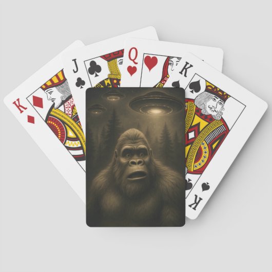 Bigfoot Sasquatch Alien UFO Grappig Pokerkaarten (Achterkant)