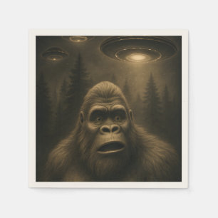 Bigfoot Sasquatch Alien UFO Grappig Servet