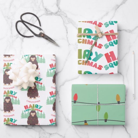 Bigfoot Sasquatch Avec Le Nom Envelopper Feuilles (Recto)