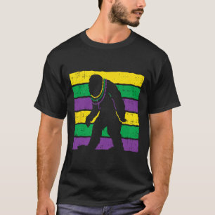 Bigfoot Sasquatch Beads Paarse Groene Gele Funny T-shirt