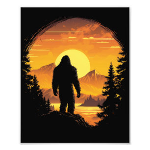 Bigfoot Sasquatch Believer Ranger Retro  Foto Afdruk