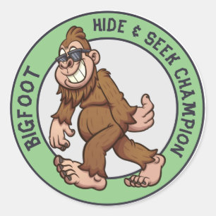 Bigfoot   Sasquatch (bewerkbaar) Klassieke ronde p Ronde Sticker