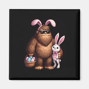 Bigfoot Sasquatch Bunny Pasen Eieren Retro Mannen Magneet