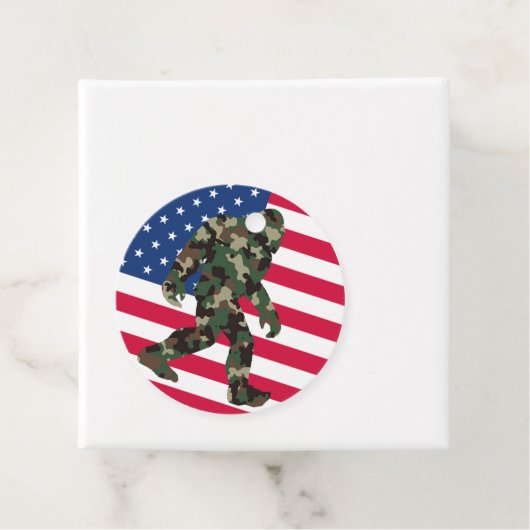 Bigfoot Sasquatch Camo Bedankjes Labels (In situ)