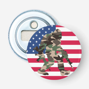Bigfoot Sasquatch Camo Button Flesopener
