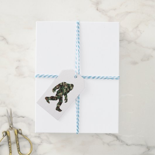 Bigfoot Sasquatch Camo Cadeaulabel (Met Touw)