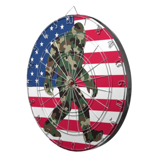 Bigfoot Sasquatch Camo Dartbord (Voorkant Rechts)