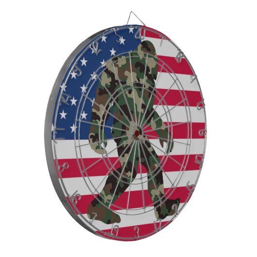 Bigfoot Sasquatch Camo Dartbord (Voorkant Links)