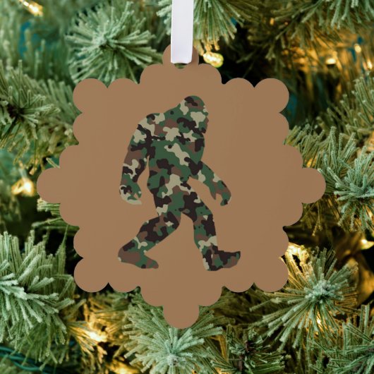 Bigfoot Sasquatch Camo Ornament Kaart (Insitu (Drie))