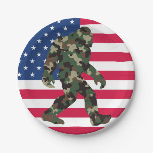 Bigfoot Sasquatch Camo Papieren Bordje